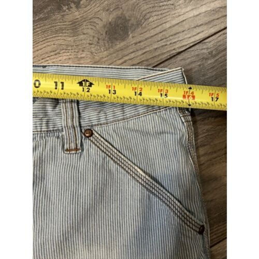 Abercrombie & Fitch Size 6 Skirt Denim Micro Mini Y2K Striped Blue VTG - Picture 11 of 11
